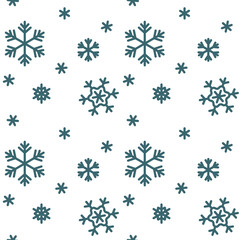 Winter seamless patter with snowflakes. Christmas design. Vector illustration.