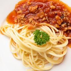 Spaghetti with meat souce
