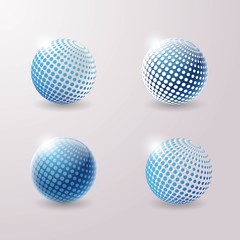 Set of abstract 3d techno icons. Vector illustration.