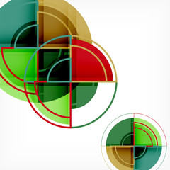 Creative circles geometric abstract background with 3d effect