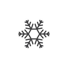 Snowflake outline icon. linear style sign for mobile concept and web design. Cold, frost line vector icon. Symbol, logo illustration. Vector graphics