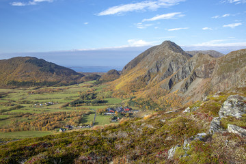 Happy walking  in the Tiremshattem  mountains  in  Norway mountains  
