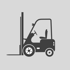 Forklift truck vector icon