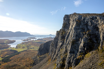On a hike to spectacular Ramntindan in Bronnoy Municipality, Northern Norway