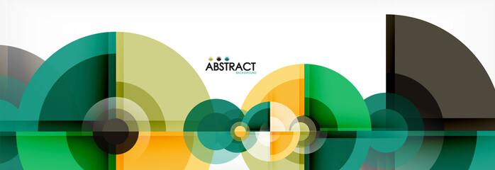 Abstract background - multicolored circles, trendy minimal geometric design