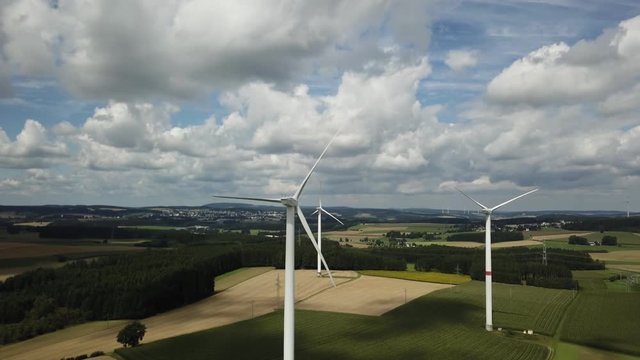 Wind turbines in german countryside