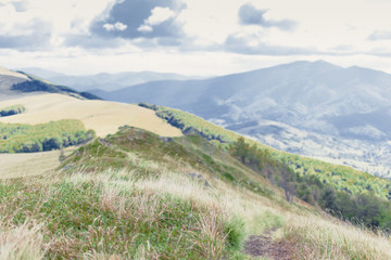 View of the mountains and highlands in the fall.