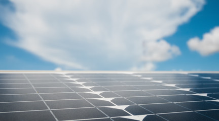 Solar panels are used to produce clean electricity environmentally friendly with the sky...