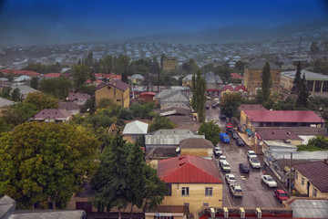 Top view of Shamakhi city.Background Nature Azerbaijan