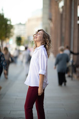 Street photo shoot with a wonderful girl.Photo shoot in Moscow in a beautiful hearth.