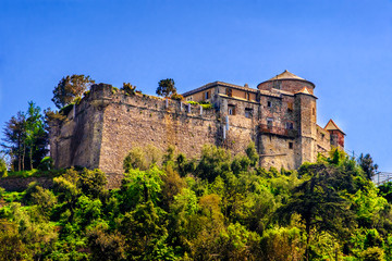 Fototapeta na wymiar Castel Brown ancient castle hill Portofino Genoa Liguria Italy