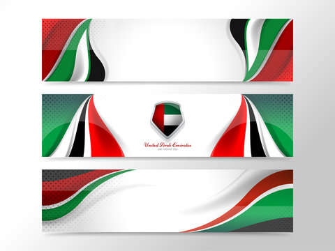 United Arab Emirates Banner Background Concept for Independence, national days and events, flag color design