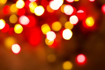 Multi coloured Christmas lights bokeh