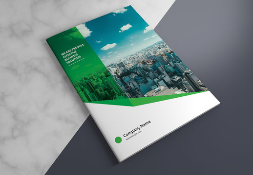 Business Brochure Layout with Green Elements