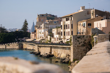 Ortigia harbour front restaurants, Sicily