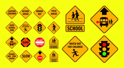 set of cross street school sign.easy to modify