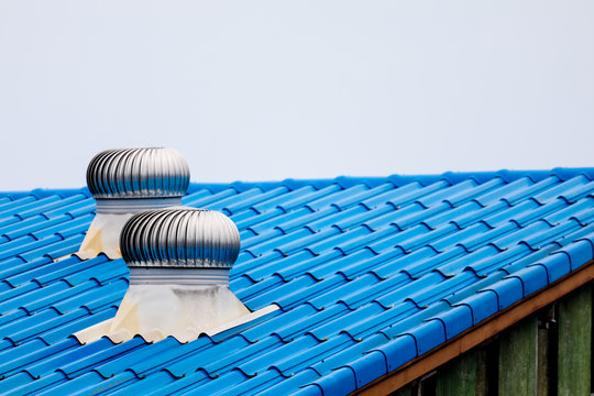 Blue Tiles Roof Background