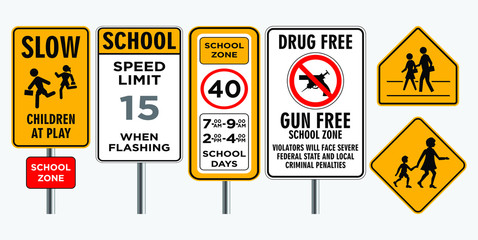 set of cross street school sign.easy to modify