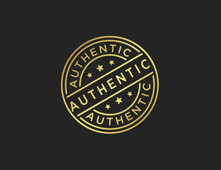 Authentic stamp vector template