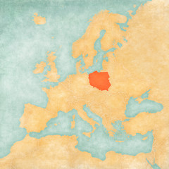 Fototapeta premium Map of Europe - Poland