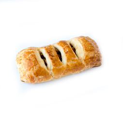 Apple pie on white background