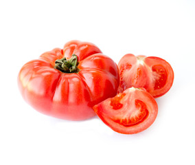 red tomato isolated on white background