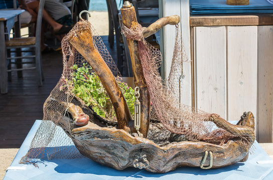 A decorative model of a boat 