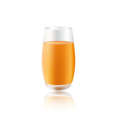 Glass of Orange Juice on White Background - Vector Illustration