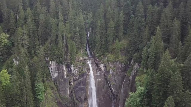 flight towards the scenic Pochtenfall in the Bernese Oberland.