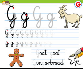 how to write letter G workbook for children
