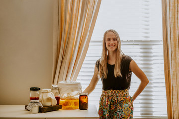 Woman with fermented foods