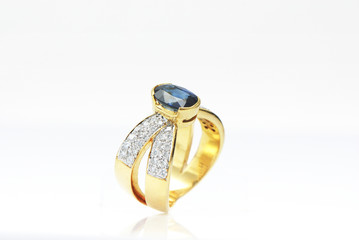 luxury jewelry on white background