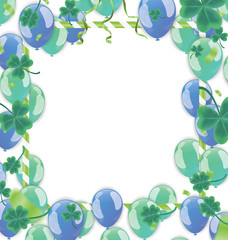 Abstract balloons Shining Party Background with Colored confetti flying on  background