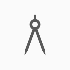 compasses icon, dividers vector