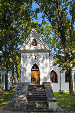 Czarnolas, Poland - Neo-gothic chapel in Czarnolas museum of Jan Kochanowski - iconic Polish renaissance poet and writer