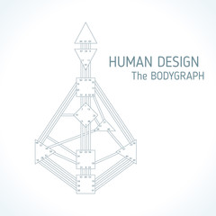 Human design bodygraph chart design. Vector isolated illustration.