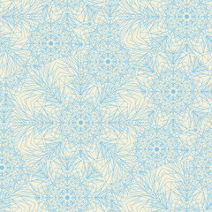 Sophisticated modern line style snowflakes seamless pattern
