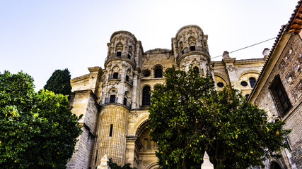 ancient gothic cathedral in Malaga