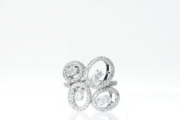 luxury jewelry on white background