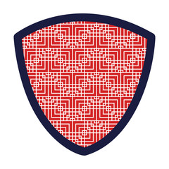 shield with squares pattern