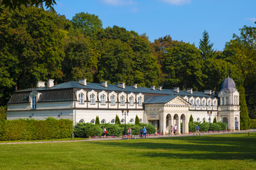 Naleczow, Poland - Historic Old Baths pavilion in Springs Park Zdrojowy in Naleczow - known polish health resort originated in XVIII century
