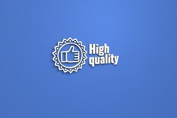 Fototapeta premium Text High quality with white 3D illustration and blue background