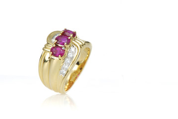 luxury jewelry on white background