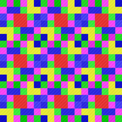 Seamless pattern background from a variety of multicolored squares.