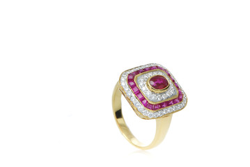 luxury jewelry on white background