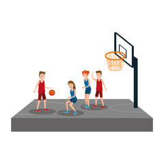 group of athletes practicing sport