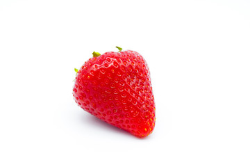 one strawberry fruit isolated on white background