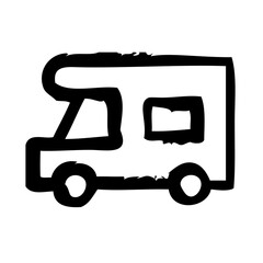 Caravan Tourism Travel Trip Journey Voyage Tour vector icon