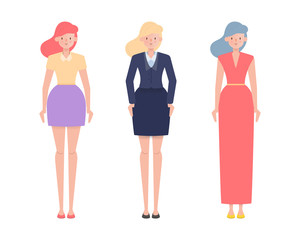 vector set business people. illustration cartoon flat design.