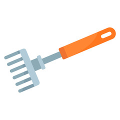 Plant hand rake icon. Flat illustration of plant hand rake vector icon for web design